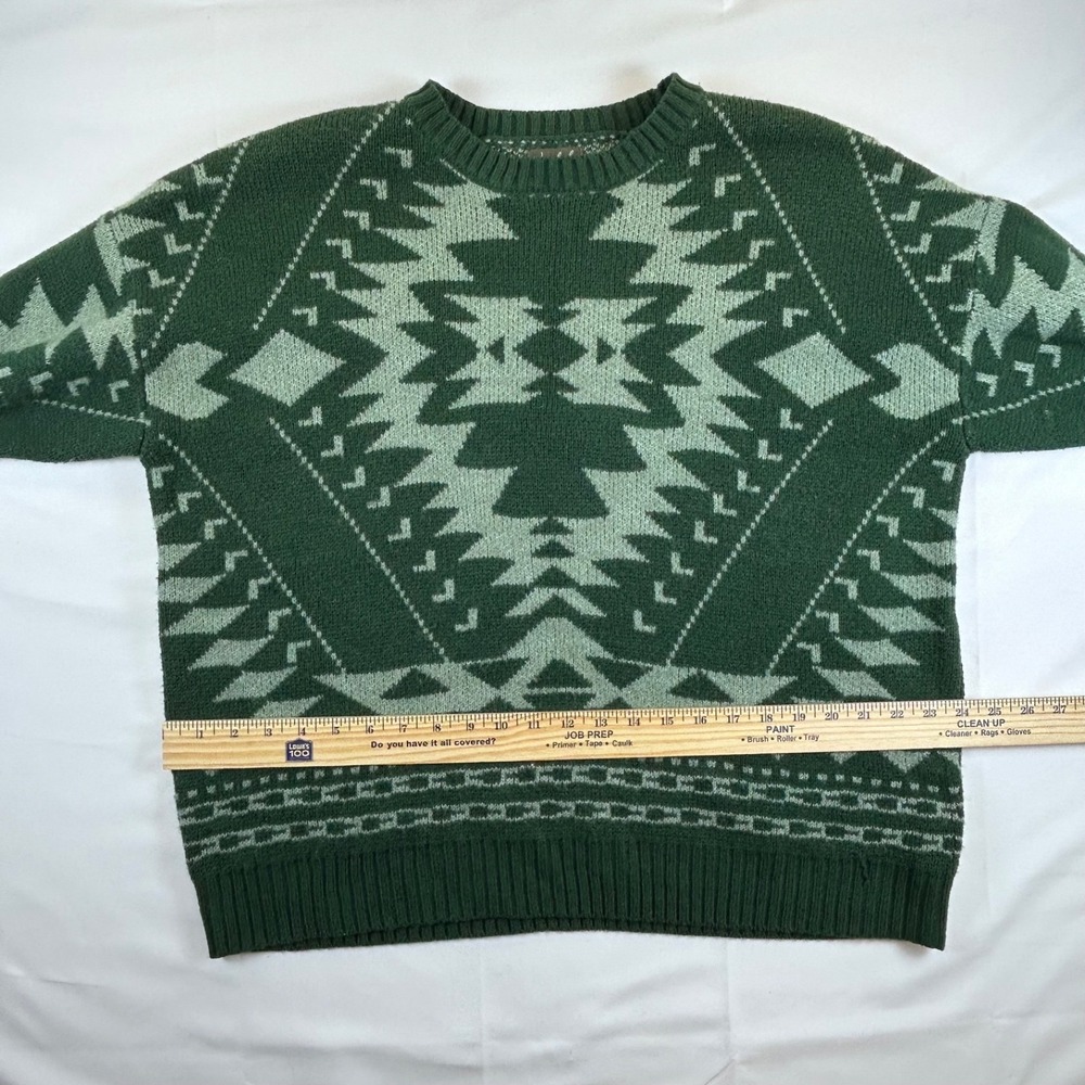 Wonderly Women's Aztec Retro Sweater‎ Green Size 2X Southwest Pattern Cabincore - Picture 9 of 10